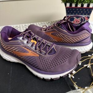 Brooks Womens Purple Ghost 12 Cushioned Mesh Lace Up Athletic Running Shoes sz 8